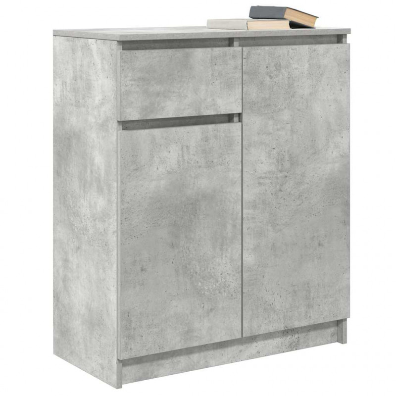 Komoda z szufladą Beton Szary 71x35x84 cm Drewno klejone