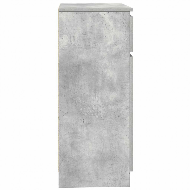 Komoda z szufladą Beton Szary 71x35x84 cm Drewno klejone