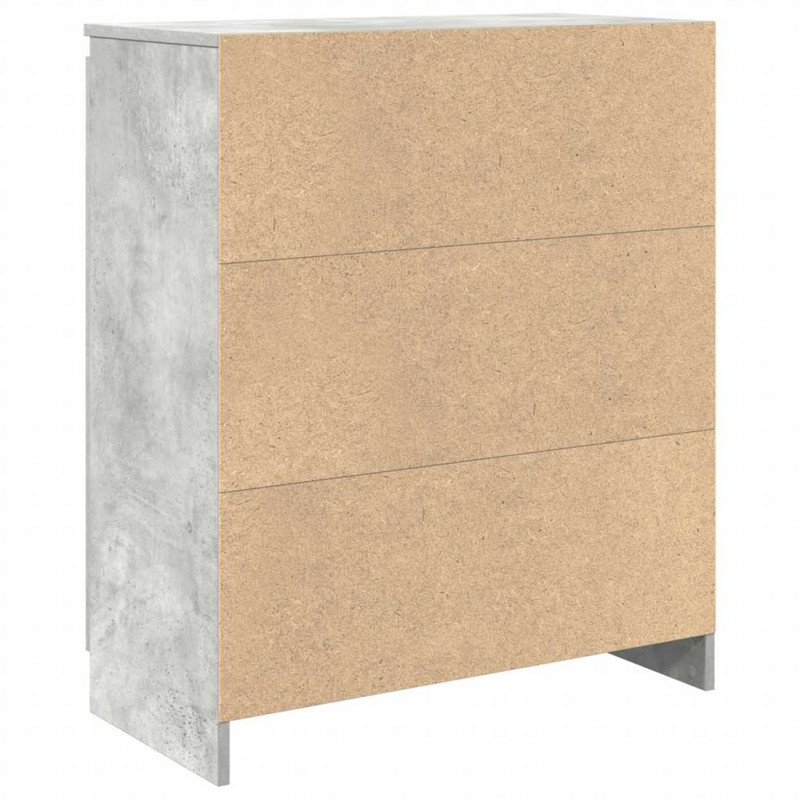 Komoda z szufladą Beton Szary 71x35x84 cm Drewno klejone