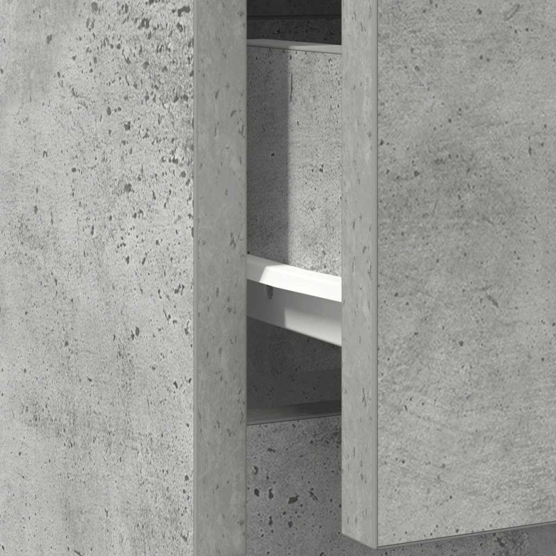Komoda z szufladą Beton Szary 71x35x84 cm Drewno klejone