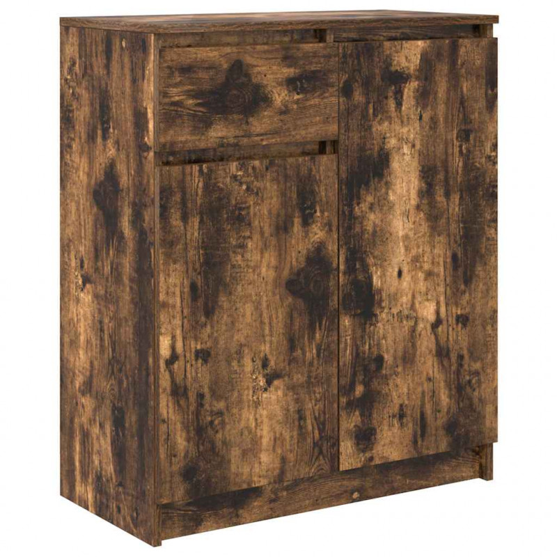 Komoda z szufladą Dąb wędzony 71x35x84 cm Drewno klejone