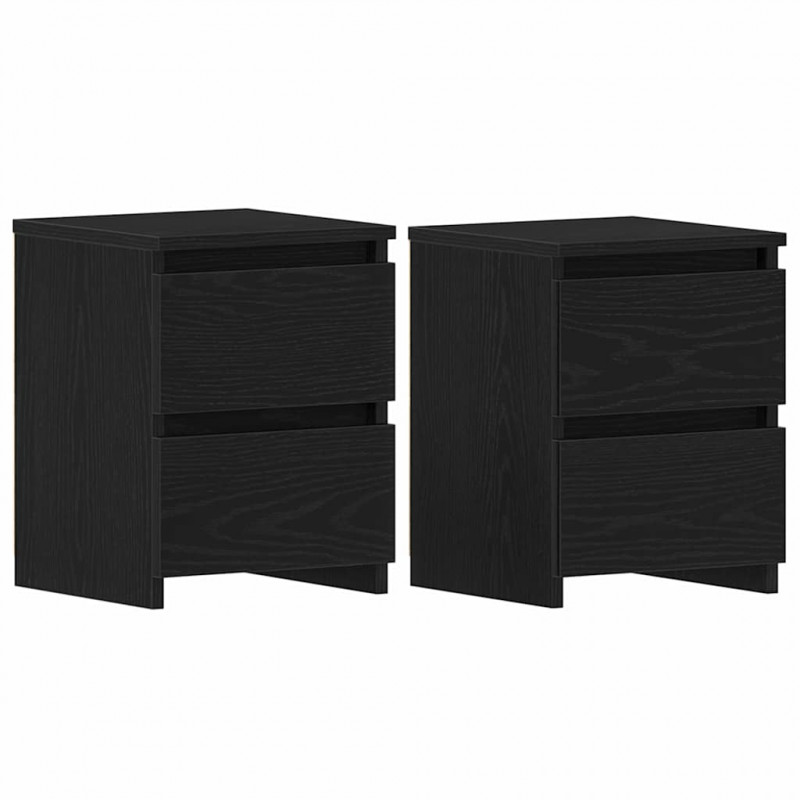 Szafka Nocna z szufladą 2 pcs Czarny Dąb 30 x 30 x 40 cm