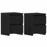 Szafka Nocna z szufladą 2 pcs Czarny Dąb 30 x 30 x 40 cm