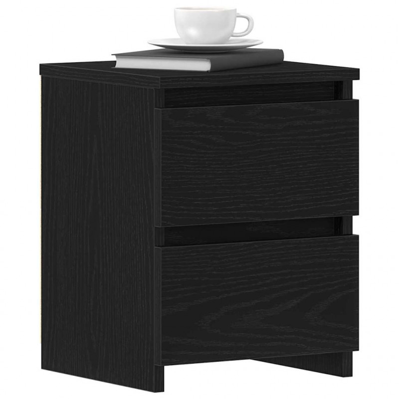 Szafka Nocna z szufladą 2 pcs Czarny Dąb 30 x 30 x 40 cm