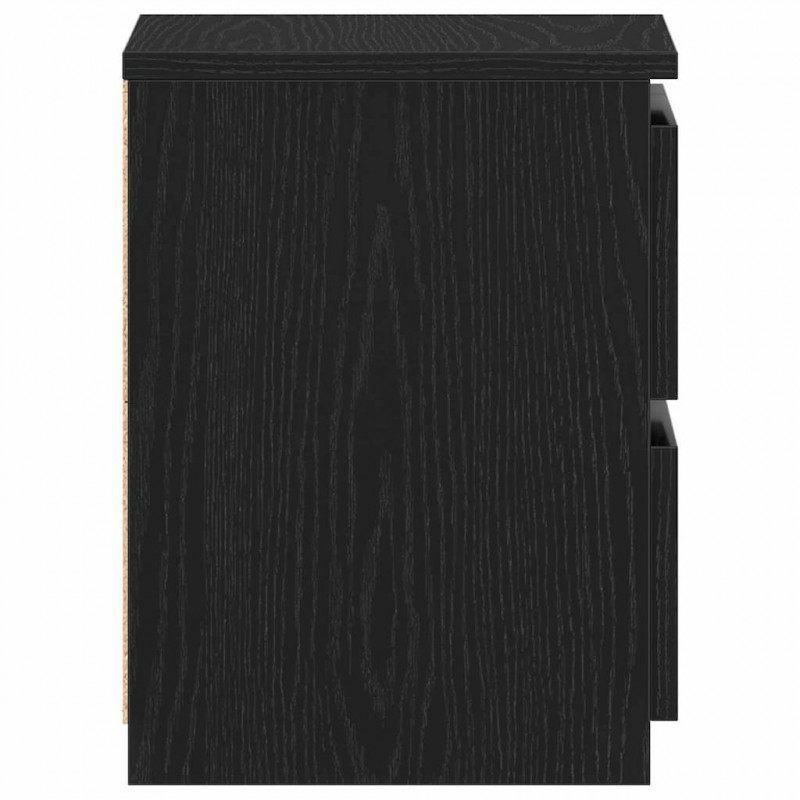 Szafka Nocna z szufladą 2 pcs Czarny Dąb 30 x 30 x 40 cm