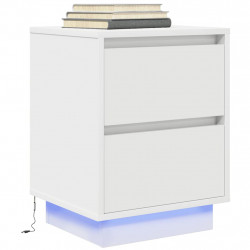 Szafka nocna z oświetleniem LED Biała 38x34x50 cm