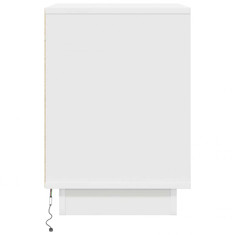 Szafka nocna z oświetleniem LED Biała 38x34x50 cm