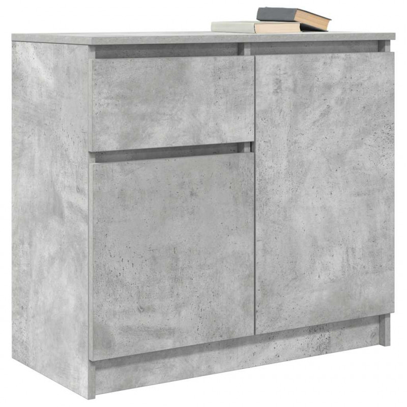 Komoda z szufladą Betonowa szarość 71x35x65 cm Drewno klejone