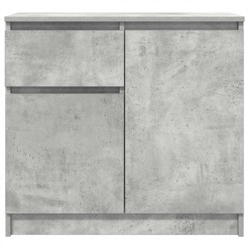 Komoda z szufladą Betonowa szarość 71x35x65 cm Drewno klejone