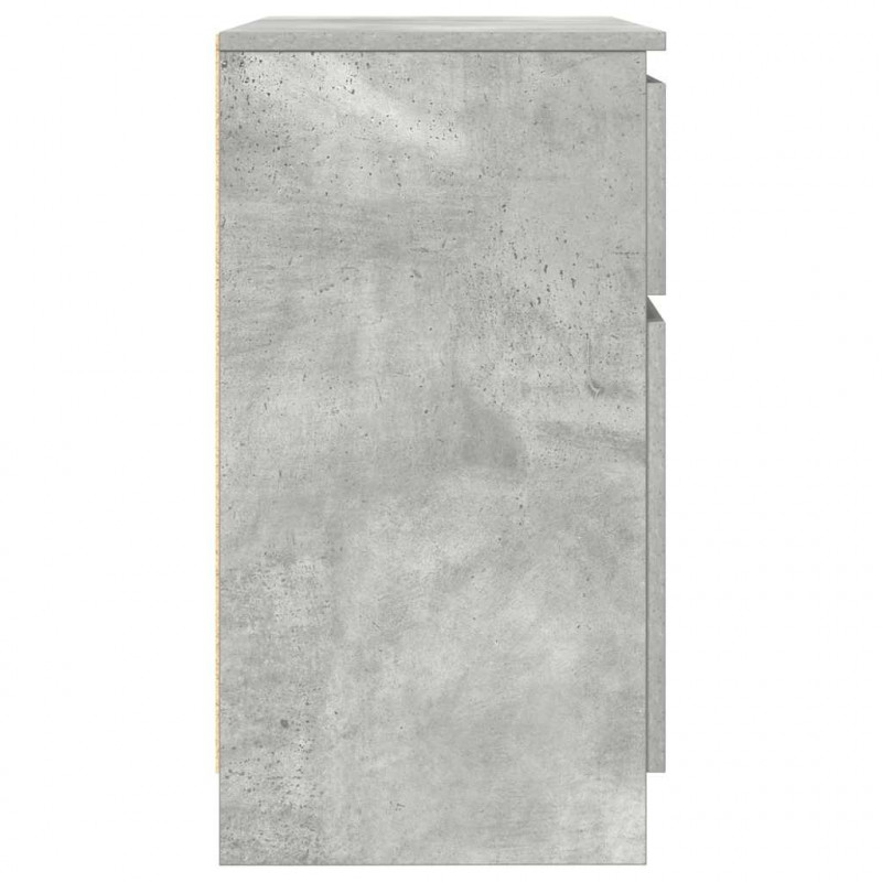 Komoda z szufladą Betonowa szarość 71x35x65 cm Drewno klejone