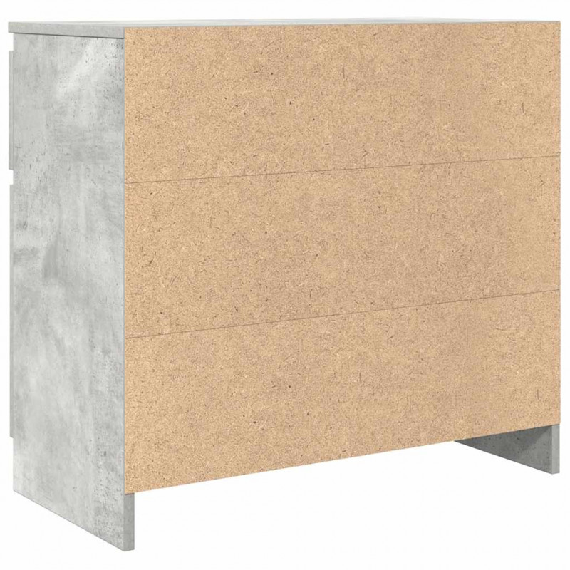 Komoda z szufladą Betonowa szarość 71x35x65 cm Drewno klejone