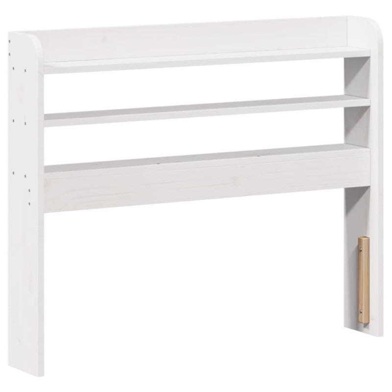 Wezgłowie do łóżka, z półkami, białe, 75 cm, drewno sosnowe