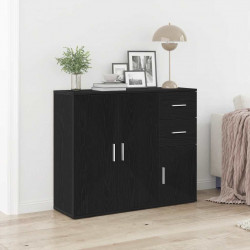 Komoda Czarny Dąb 91x29,5x75 cm Drewno konstrukcyjne