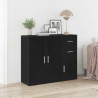 Komoda Czarny Dąb 91x29,5x75 cm Drewno konstrukcyjne