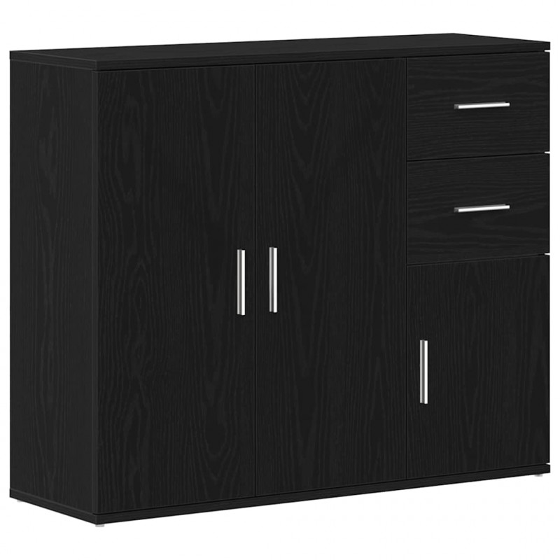 Komoda Czarny Dąb 91x29,5x75 cm Drewno konstrukcyjne