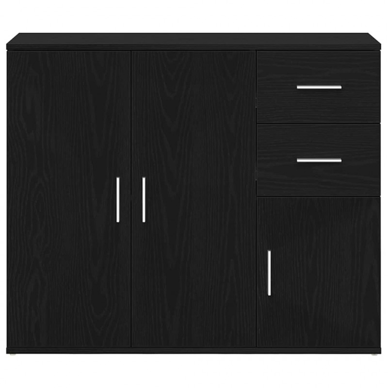 Komoda Czarny Dąb 91x29,5x75 cm Drewno konstrukcyjne