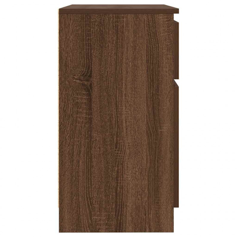 Komoda z szufladą Brązowy dąb 71x35x65 cm Drewno klejone