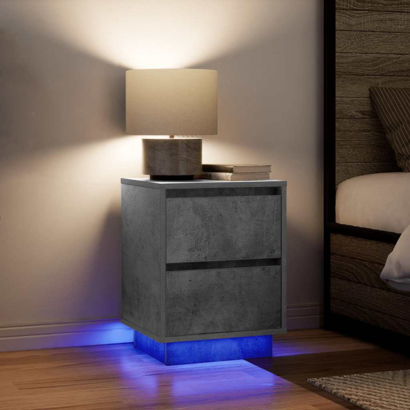 Szafki nocne z oświetleniem LED 2 szt. Betonowy szary