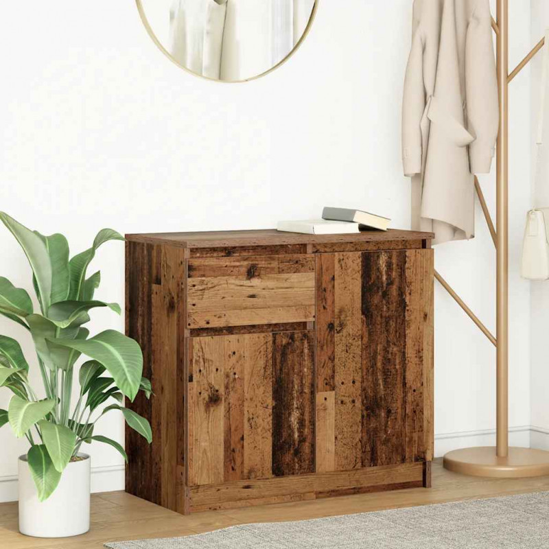 Komoda z szufladą Stare drewno 71x35x65 cm Drewno klejone