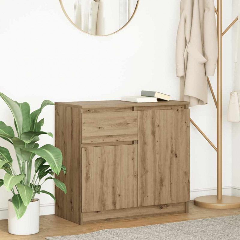 Komoda z szufladą Artisan Oak 71x35x65 cm Drewno klejone
