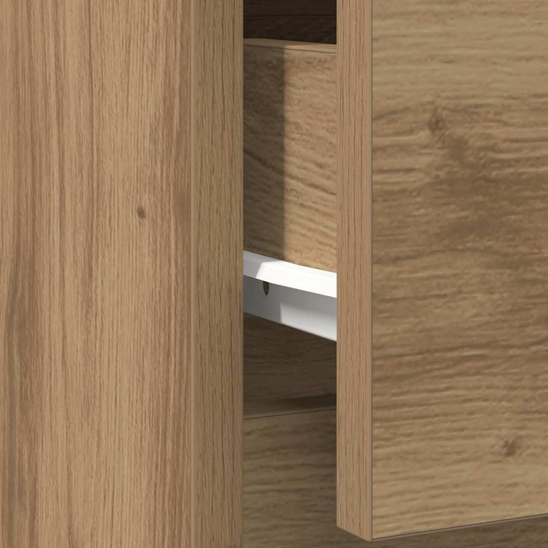 Komoda z szufladą Artisan Oak 71x35x65 cm Drewno klejone