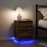 Szafki nocne z oświetleniem LED 2 szt. Brązowy dąb 38x34x50 cm