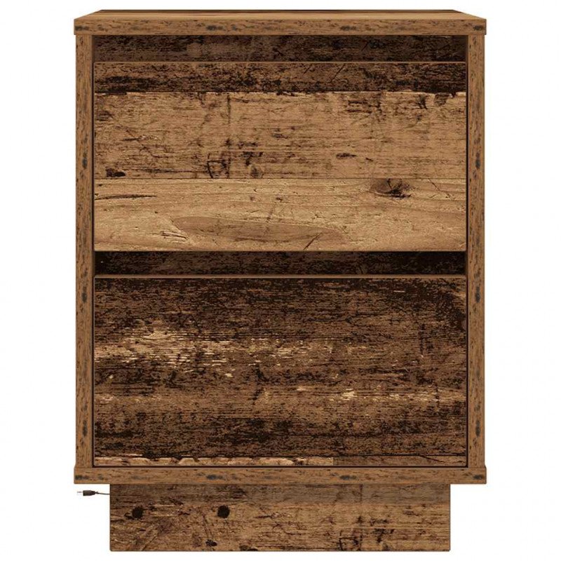 Szafki nocne z oświetleniem LED 2 szt. Stare drewno 38x34x50 cm