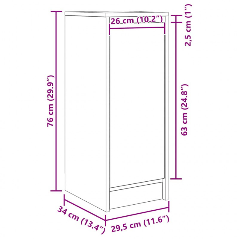 Komoda Artisan Dąb 29,5x34x76 cm Drewno klejone