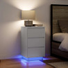 Szafka nocna z oświetleniem LED Biała 38x34x65 cm