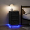 Szafka nocna z oświetleniem LED Czarna 38x34x65 cm