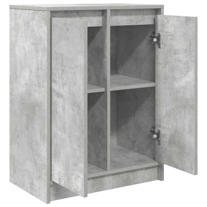 Komoda Betonowa Szara 57x34x76 cm Drewno klejone