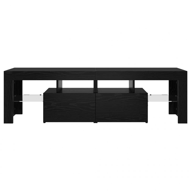 Szafka pod TV z oświetleniem LED, czarny dąb, 140x36,5x40 cm