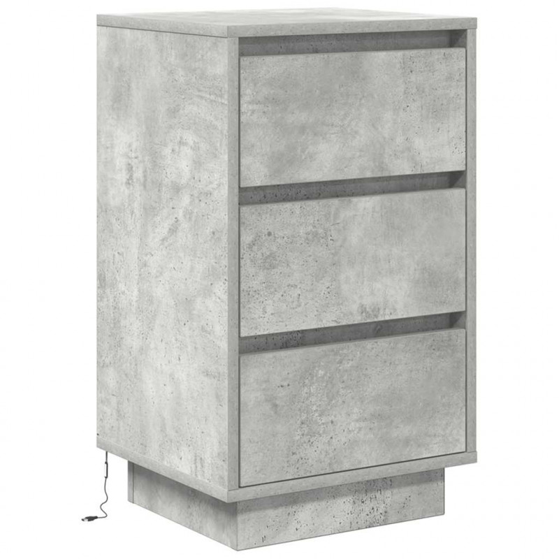 Szafka nocna z oświetleniem LED Betonowa szarość 38x34x65 cm