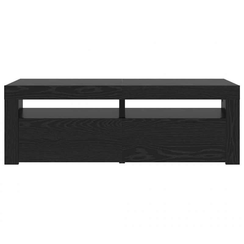 Szafka pod TV z oświetleniem LED, czarny dąb, 120x35x40 cm