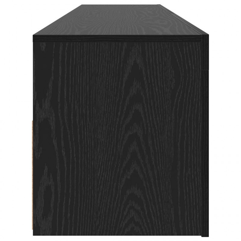 Szafka pod TV z oświetleniem LED, czarny dąb, 120x35x40 cm