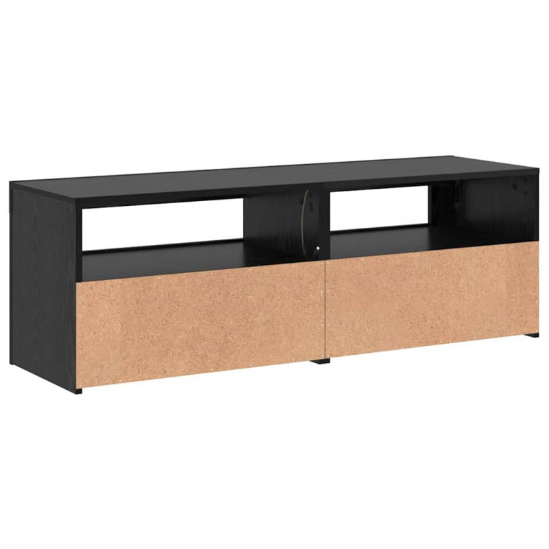 Szafka pod TV z oświetleniem LED, czarny dąb, 120x35x40 cm