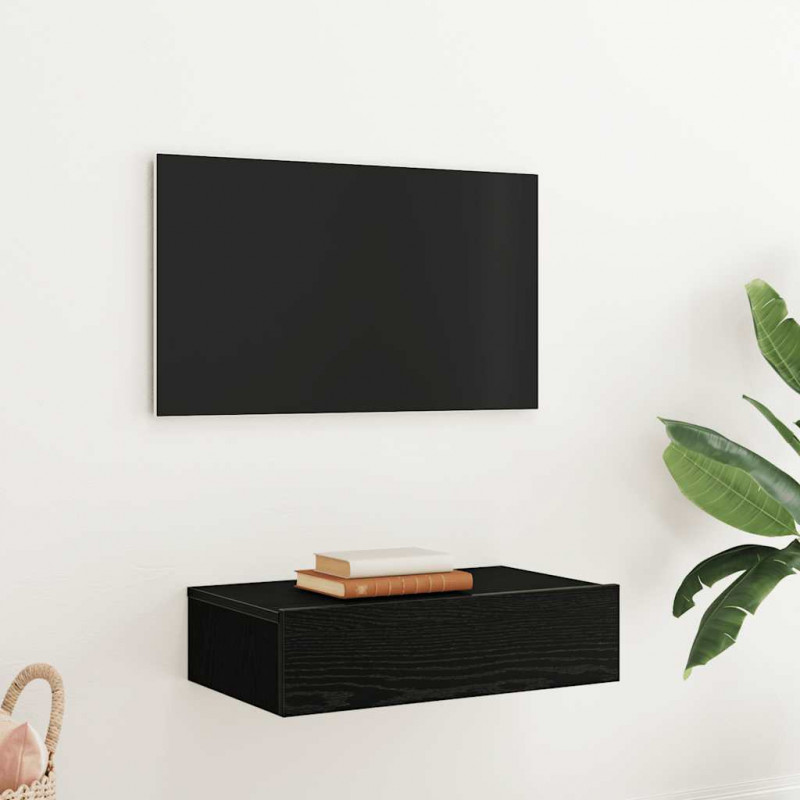 Szafka RTV z oświetleniem LED Czarny Dąb 60x35x15,5 cm