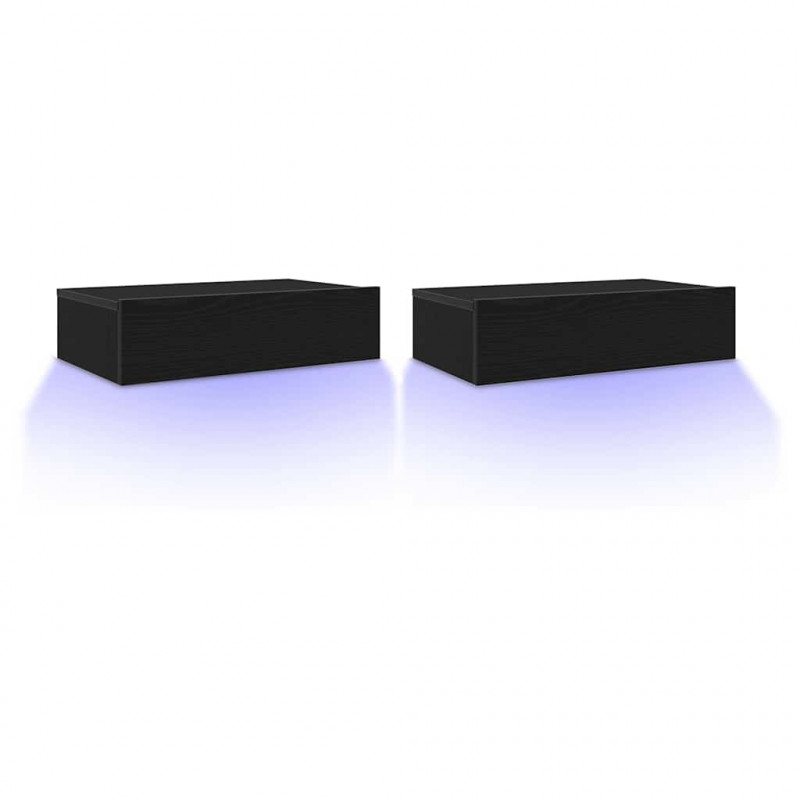 Szafki RTV z oświetleniem LED 2 szt. Dąb czarny 60x35x15,5 cm
