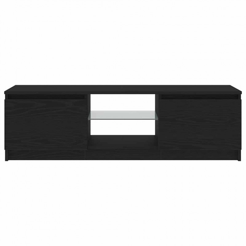 Szafka pod TV z oświetleniem LED, czarny dąb, 120x30x36 cm