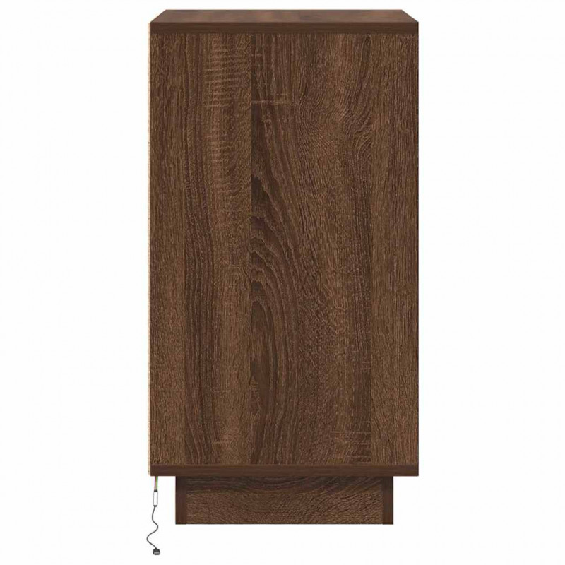 Szafka nocna z oświetleniem LED Brązowy Dąb 38x34x65 cm
