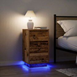 Szafka nocna z oświetleniem LED Stare drewno 38x34x65 cm