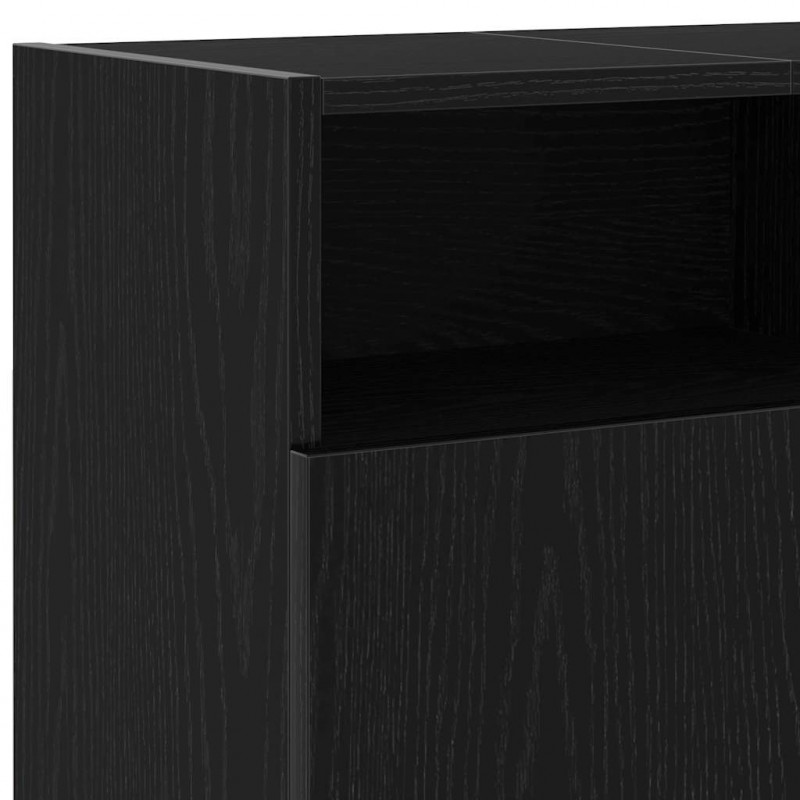 Szafka pod TV z oświetleniem LED, czarny dąb, 120x30x50 cm