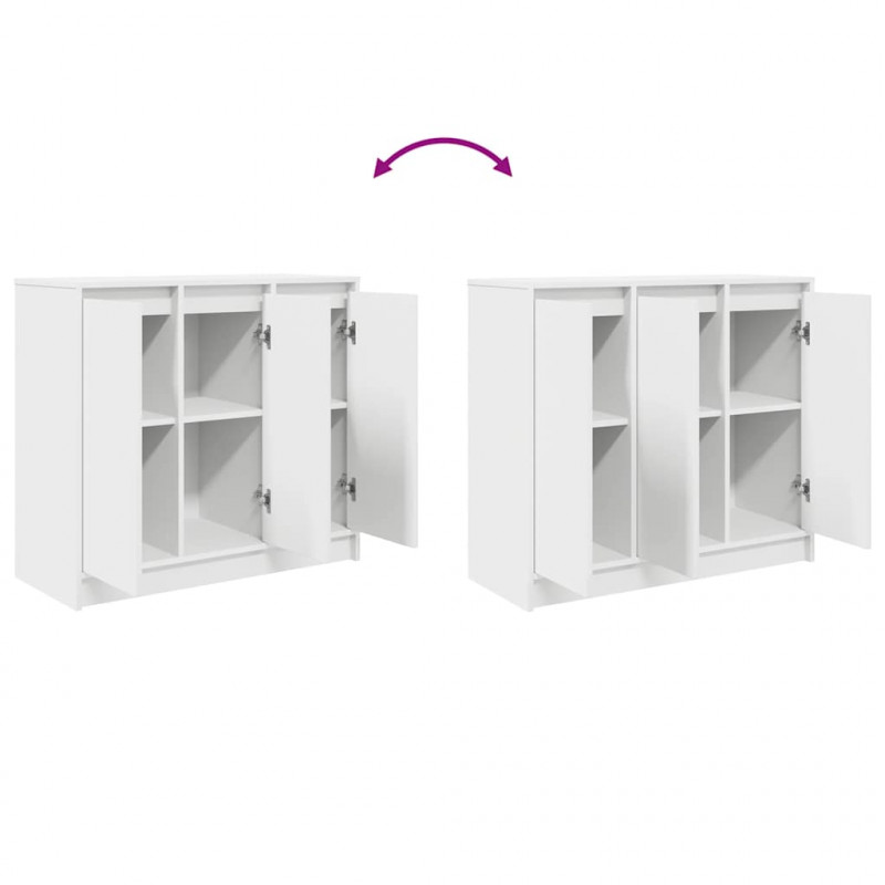 Komoda Biała 85x34x76 cm Drewno klejone