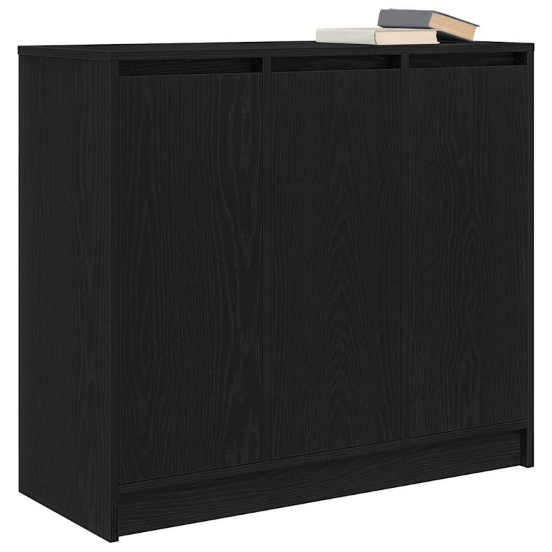 Komoda Czarny Dąb 85x34x76 cm Drewno klejone