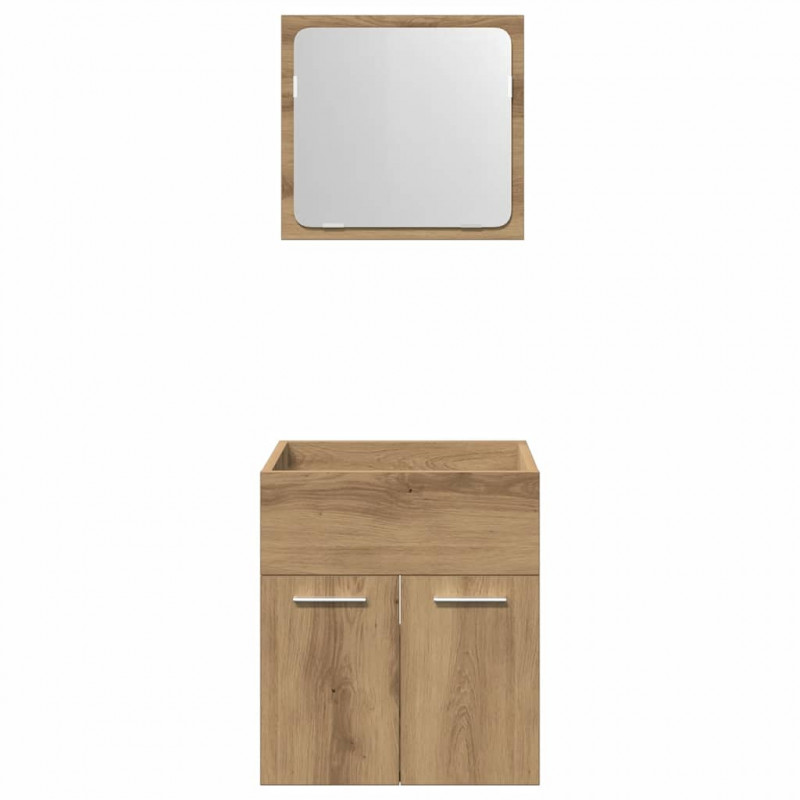 2-częściowy zestaw mebli łazienkowych, dąb artisan