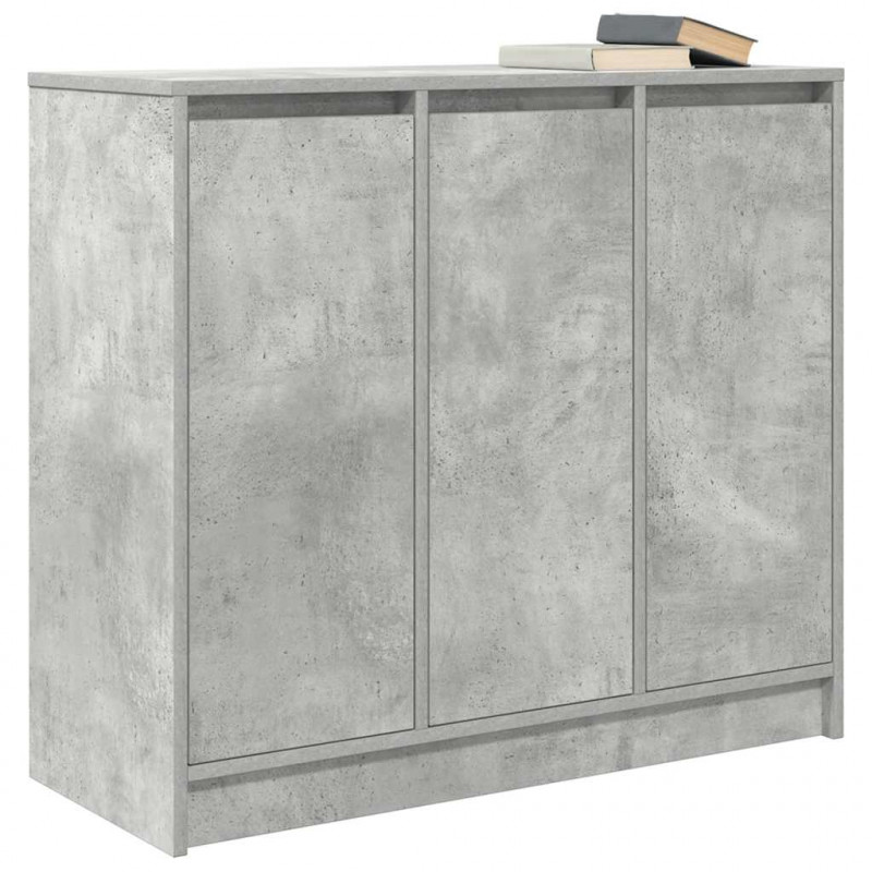 Komoda Betonowa Szara 85x34x76 cm Drewno klejone