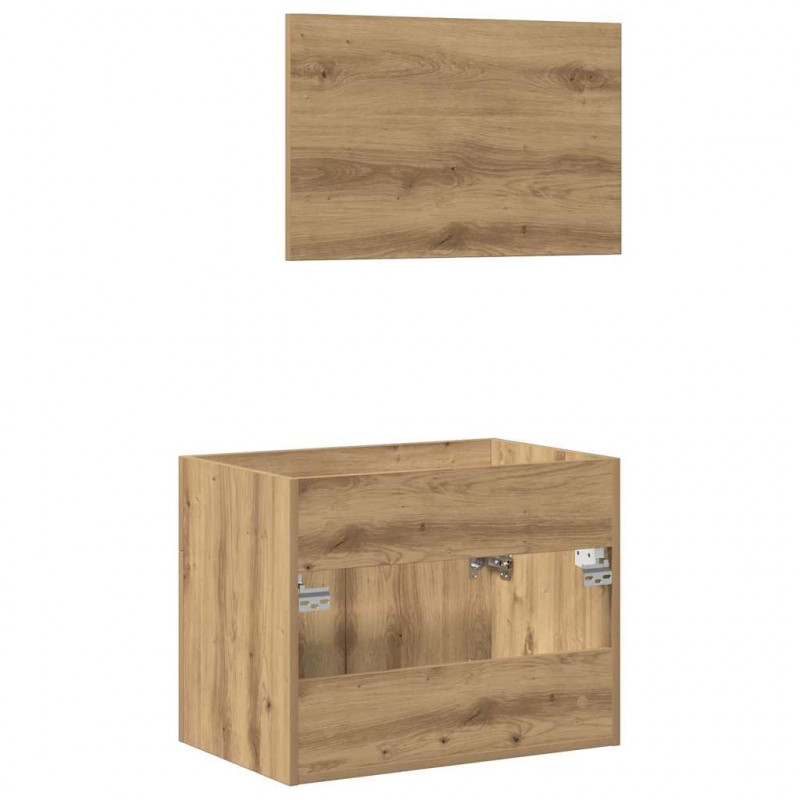 2-częściowy zestaw mebli łazienkowych, dąb artisan