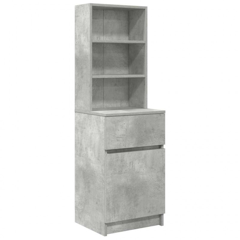 Szafka nocna Beton Szary 39x35x125 cm Drewno klejone