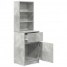 Szafka nocna Beton Szary 39x35x125 cm Drewno klejone