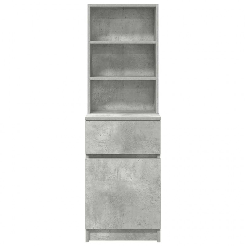 Szafka nocna Beton Szary 39x35x125 cm Drewno klejone